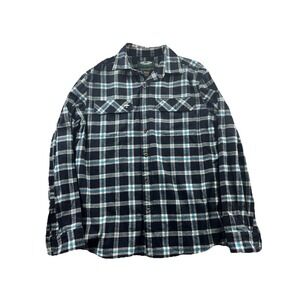 Arborwear Chagrin Flannel Shirt Men's Large Blue Plaid Cotton Button Workwear